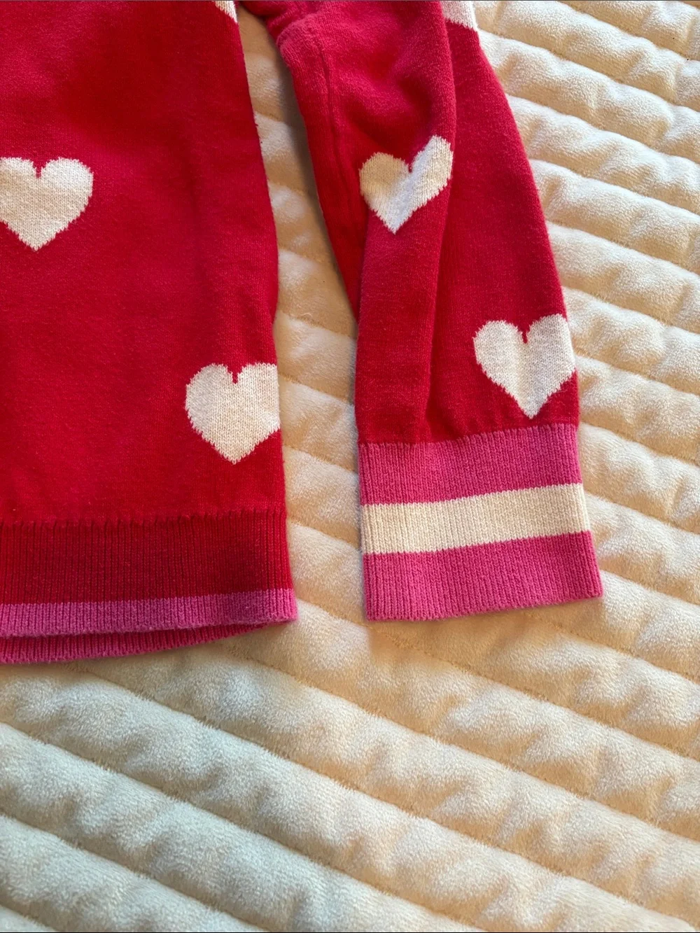 Gap Girls Red Heart Print Sweater Top